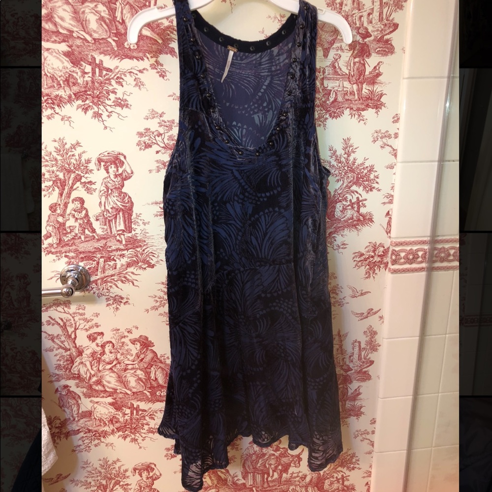 Blue velvet Free People dress S